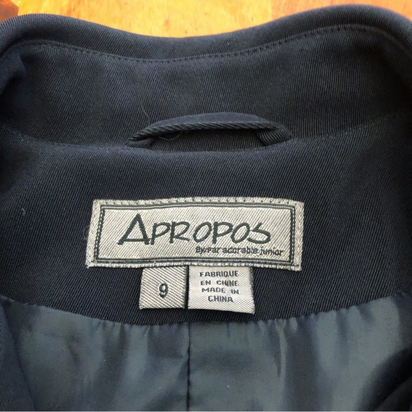 Vintage 90s Oversized Minimalist Navy Baggy  Long Jacket Trench Coat. Large - Picture 6 of 16